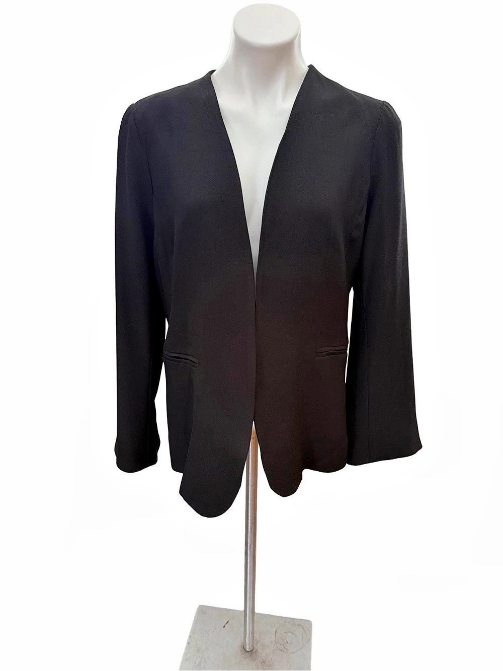 Adrienne Vittadini Open Front Black Blazer Size Large NWT